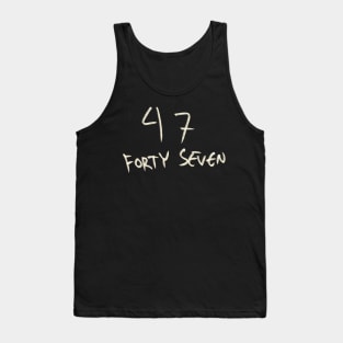 Hand Drawn Letter Number 47 Forty Seven Tank Top